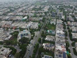 Aerial view of residential area in Lahore Pakistan on July 22, 2023. photo