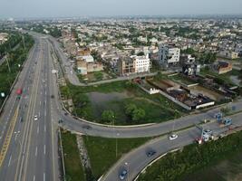 Aerial view of residential area in Lahore Pakistan on July 22, 2023. photo