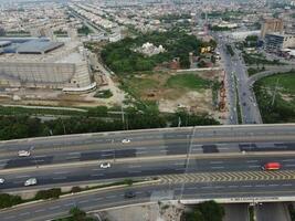 Aerial view of residential area in Lahore Pakistan on July 22, 2023. photo