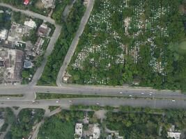 High angle view of green area of Lahore Pakistan on July 22, 2023 photo