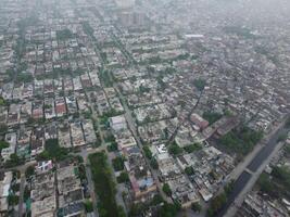 Drone view of residential are of Lahore Pakistan on July 22, 2023 photo