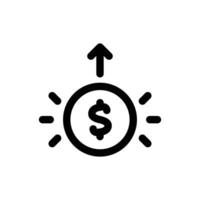 Simple Revenue Increase line icon isolated on a white background vector