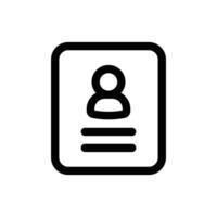 Simple Resume line icon isolated on a white background vector