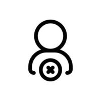 Simple Profile Denied line icon isolated on a white background vector