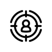 Simple Target Candidate line icon isolated on a white background vector