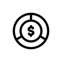 Simple Pie Chart line icon isolated on a white background vector