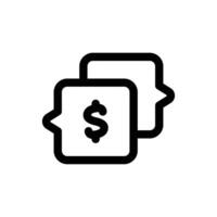 Simple Salary Negotiation line icon isolated on a white background vector