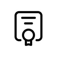 Simple Certificate line icon isolated on a white background vector
