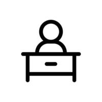 sencillo entrevistador línea icono aislado en un blanco antecedentes vector