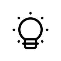 Simple Light Bulb line icon isolated on a white background vector