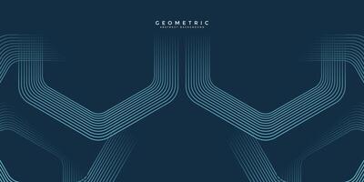 Dark blue abstract background with glowing geometric lines. Modern shiny blue rounded square lines pattern. Elegant graphic design. Futuristic technology concept. illustration vector