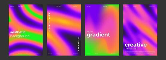 Thermal map abstract gradient cold and warm color background with infrared blurred pattern. Retro faded acid neon social media poster, stories highlight templates for digital marketing for stories vector