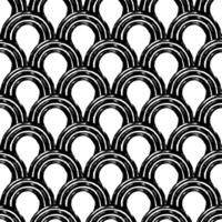Aesthetic Contemporary printable seamless pattern with abstract line, dot, shape brush stroke in black and white colors. Boho background in minimalist style Illustration for wallpaper fabric vector