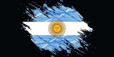 Argentina Flag in Grunge Brush Paint Style with Halftone Effect vector