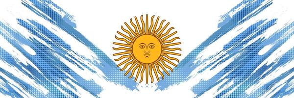 argentina bandera en grunge cepillo pintar estilo con trama de semitonos efecto. argentino bandera en grunge concepto vector