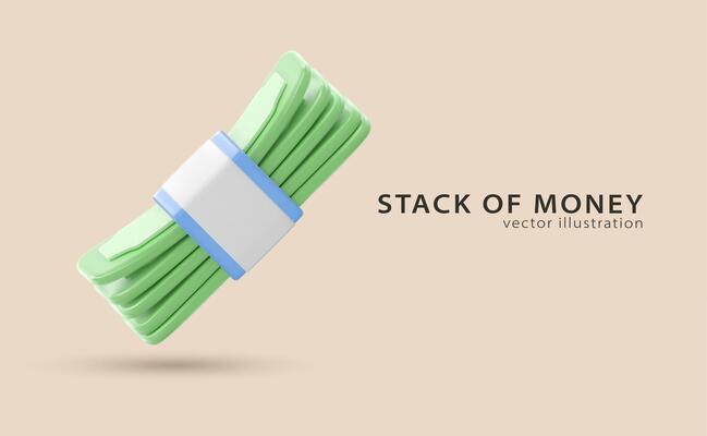 3d icon money, bank banknotes