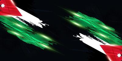 Jordan Flag in Brush Paint Style with Halftone Effect. National Flag of Jordan with Grunge Brush Concept vector