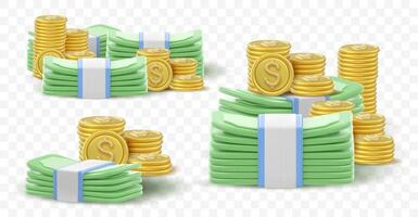 3d icon money, bank banknotes vector