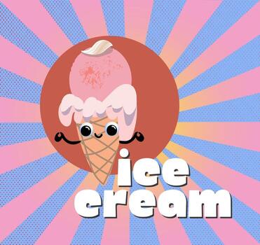 Template retro design with ice vector