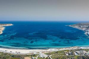 Aerial view of the famous Mellieha Bay in Malta island photo