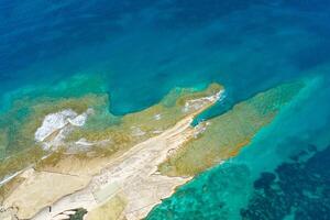 Aerial view of Salt pans in the Island of Malta photo