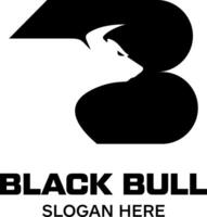 initial B black bull idea logo design vector