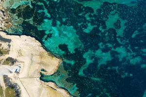 Aerial view of Salt pans in the Island of Malta photo