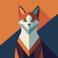 linda gato diseño terminado naranja fondo, ilustración. plano diseño. vector