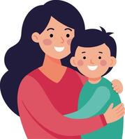 Flat mother and son mother's day vector