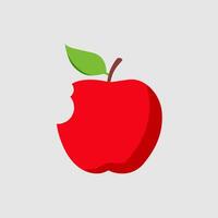 manzana roja mordida vector