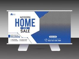 Billboard banner design template for modern Home sale vector