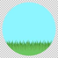 Green Grass With Blue Sky In Round Frame vector