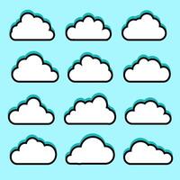 Line Style Clouds vector