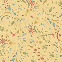 Vintage Retro Style Floral Pattern Background vector