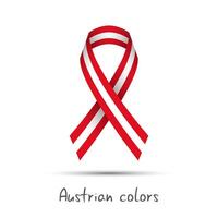 Modern colored ribbon with the Austrian colors isolated on white background, abstract Austrian flag, Made in Austria logo vector