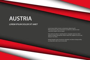 moderno fondo, superpuesto hojas de papel en el Mira de el austriaco bandera, hecho en Austria, austriaco colores y gris gratis espacio para tu texto vector