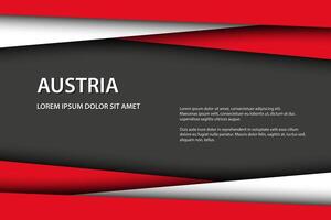 moderno antecedentes con austriaco colores y gris gratis espacio para tu texto, superpuesto hojas de papel en el Mira de el austriaco bandera, hecho en Austria vector