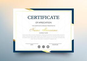 Certificate of appreciation template with luxury and modern pattern, diploma, illustration vector