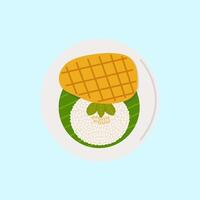 Mango Sticky Rice Thailand Food vector