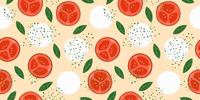 seamless pattern with caprese salad vector