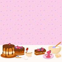 Cake and sugar sprinkles background vector