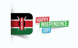 Happy Independence Day of Kenya illustration, national day poster, greeting template design, EPS Source File vector