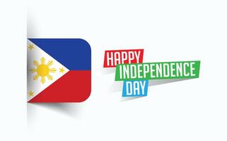 Happy Independence Day of Philippines illustration, national day poster, greeting template design, EPS Source File vector