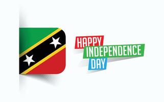 Happy Independence Day of Saint Kitts and Nevis illustration, national day poster, greeting template design, EPS Source File vector