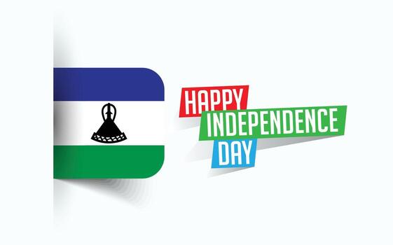 Happy Independence Day of Lesotho illustration, national day poster, greeting template design, EPS Source File vector