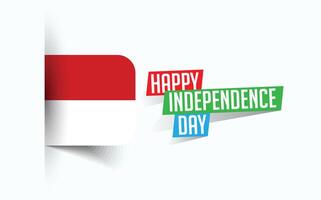 Happy Independence Day of Indonesia illustration, national day poster, greeting template design, EPS Source File vector