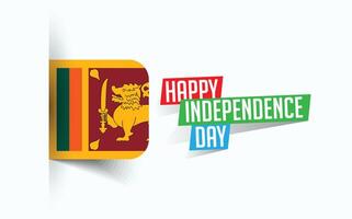 contento independencia día de sri lanka ilustración, nacional día póster, saludo modelo diseño, eps fuente archivo vector