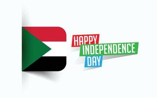 Happy Independence Day of Sudan illustration, national day poster, greeting template design, EPS Source File vector