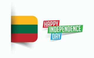 Happy Independence Day of Lithuania illustration, national day poster, greeting template design, EPS Source File vector