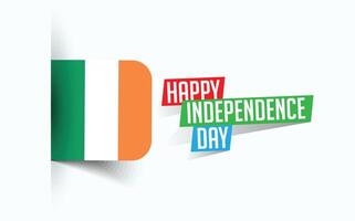 Happy Independence Day of Ireland illustration, national day poster, greeting template design, EPS Source File vector